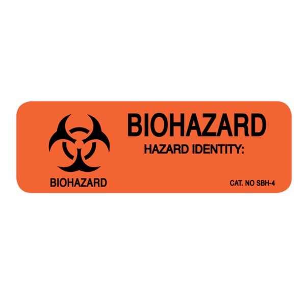 Label, Biohazard Hazard Identity 1" x 3"